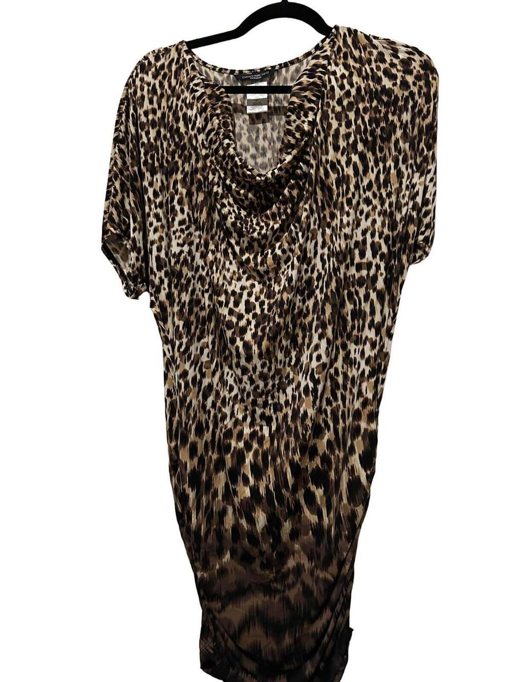 Carmen Marc Valvo swimwear cheetah pattern bathing suit cover up women's XS/S